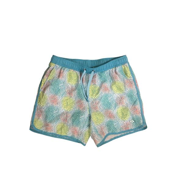 Burlebo Men’s Mayan Swim Trunks Sz S/30 inch Waist Vibrant Blue-EXCELLENT! - Picture 1 of 4